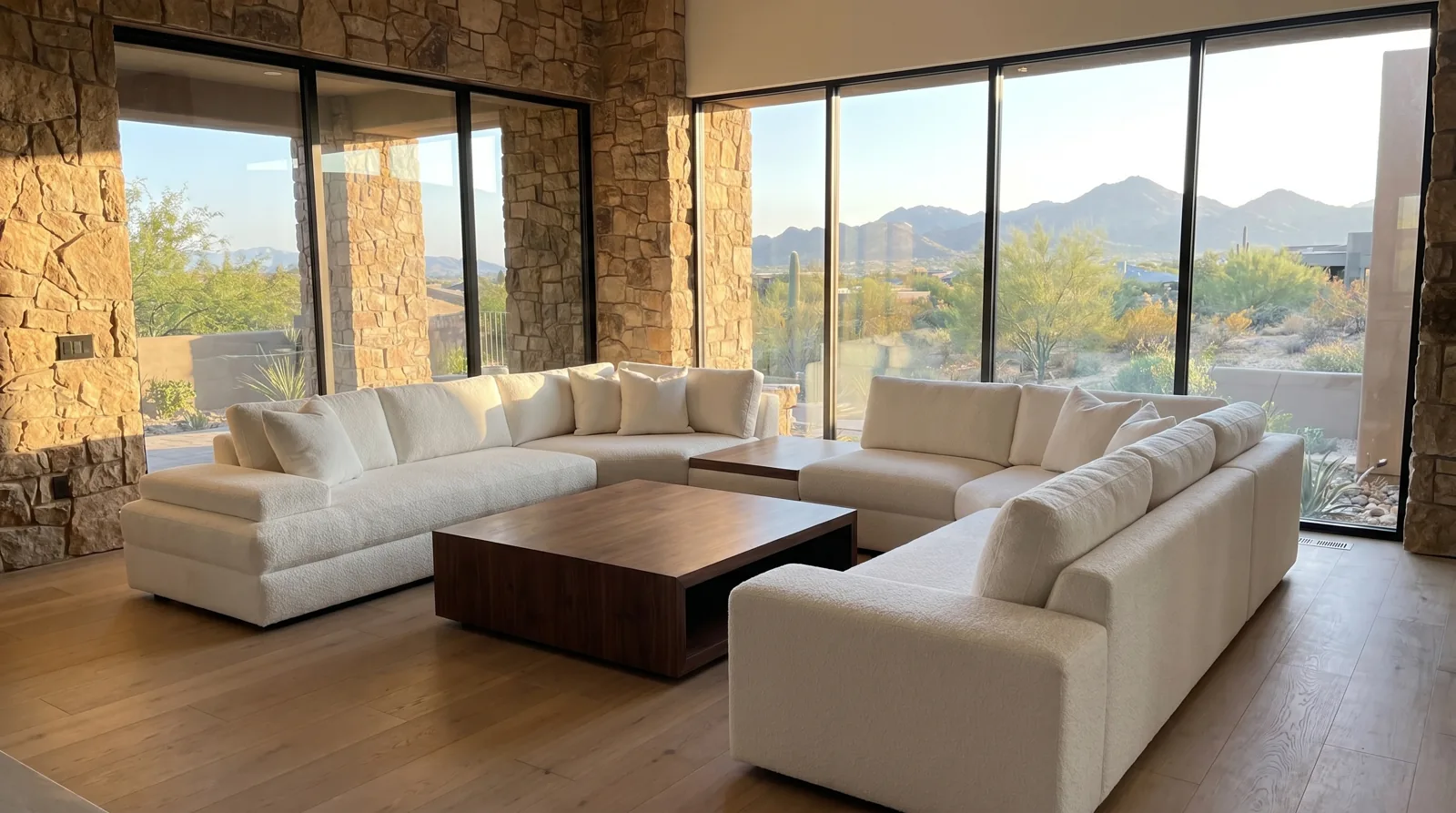 A Haven Sectional in a finished living room